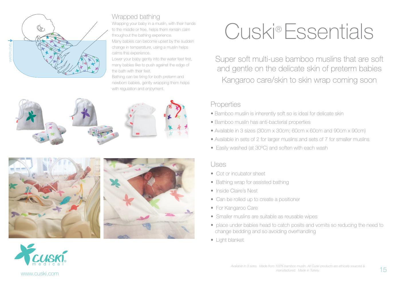 Cuski Mini Bamboo Muslin Wipes – Pack of 7 - Image 2